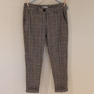 CAbi Black & White Checked Slim Chinos, Size 4